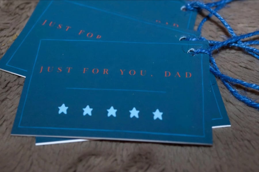 9 pack '5 star dad' gift tags, blue 