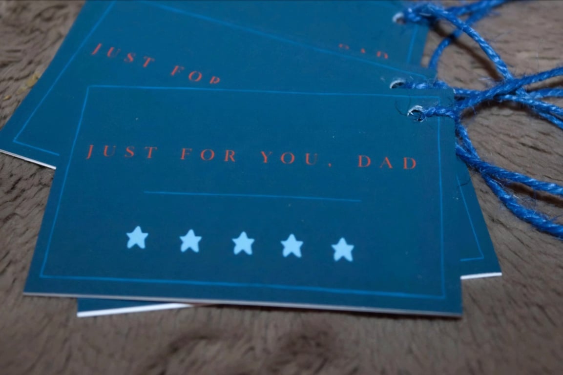 9 pack '5 star dad' gift tags, blue 