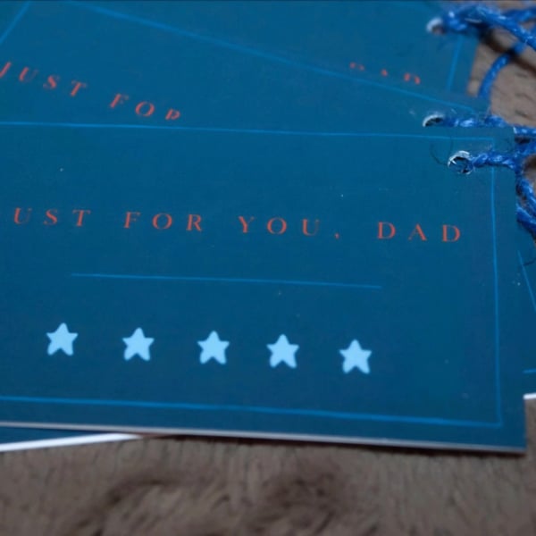 9 pack '5 star dad' gift tags, blue 