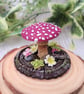 Pink Woodland Mushroom Ornament - Made to Order - Image 1