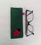 Ladybird Wool Felt Glasses Case - Hand embroidered Spectacle Pouch