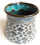 Mug - Hand Thrown Stoneware Ceramic Blue Glazed Mug  - Image 3