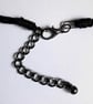 Large Upcycled Black Textured Metal  Buckle & Purple Charm Boho Necklace - Image 5