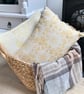 Hand Printed Organic Cotton Oblong Cushion - RUNA - Ochre Yellow - Image 4