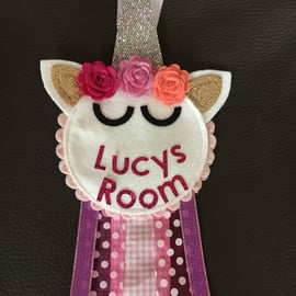 Unicorn Door hanger - Personalised