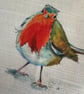 Favourite Robin Textile Framed Print  - Image 2
