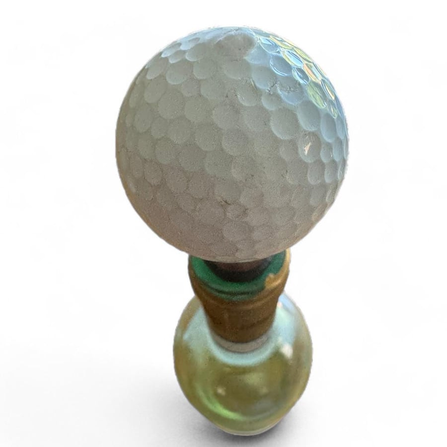 Golf Ball Wine And Spirits Bottle Stopper