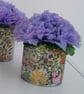 Handmade Floral Tin with Lilac Carnations - Image 2