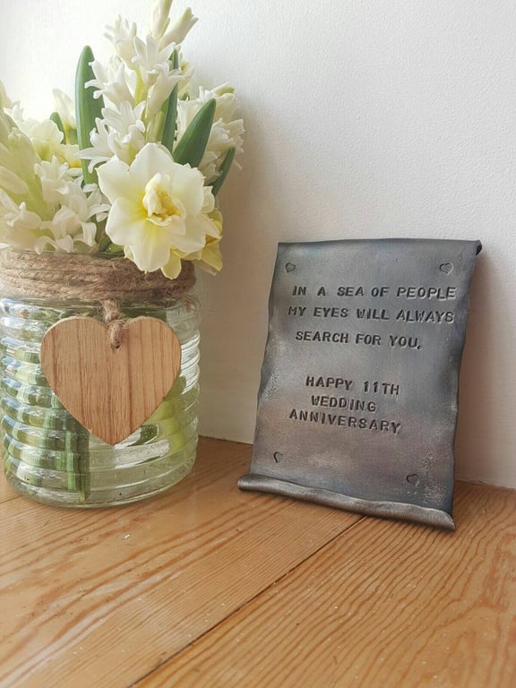 Steel Scroll 11th Anniversary Gift Partner Steel Wedding Vows Renew