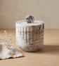 Handmade White and Grey Marbled Trinket Pot with Lid Jewellery Storage Box - Image 1