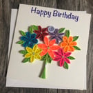Stunning handmade quilled flower bouquet card