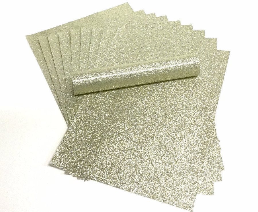 A4 Glitter Paper LIGHT GOLD Sparkly Soft Touch Non Shed Thick 150gsm 100lb Text 