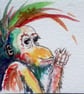 Orangutan Monkey Miniature ACEO painting - Image 2