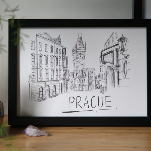 Prague Skyline Art Print