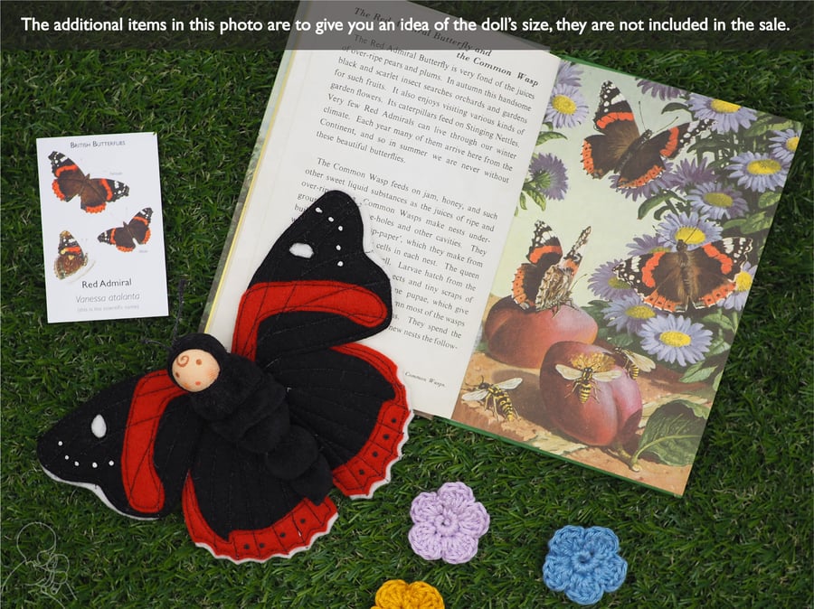 British butterfly - waldorf doll - holly blue 