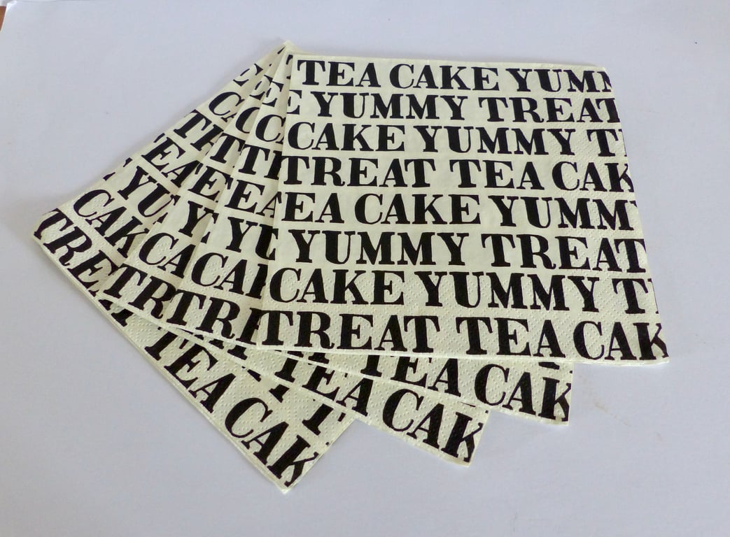 Four 'Words' Paper Napkins