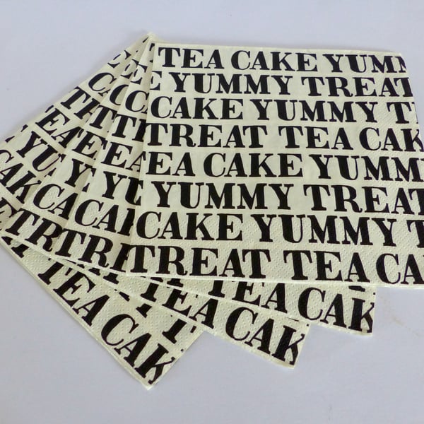 Four 'Words' Paper Napkins