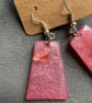 Handmade Pink Resin Drop Earrings -Lightweight Statement Jewellery - Image 3
