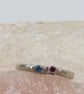 Hand Forged Molten Sterling Silver Ring – Apatite & Ruby - Image 9