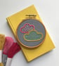 Two Clouds Hand Embroidered Mini Hoop Art - Image 4