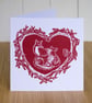 Foxes Valentines card - Image 1