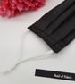 Face mask, medium,  3 layer, nose wire,  adjustable, washable in black.   - Image 3