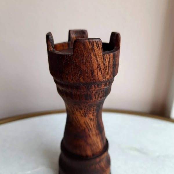 Custom Item - Handmade Woodturned Rook (Castle) Bottle Opener Chess Piece