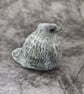 Little Bird Sculpture, Grey Green Baby Fledgling Ornament - Image 1