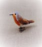 Christmas Robin Ornament, Rustic Winter Ornament, Soft Robin Figurine, Fibre Art - Image 1