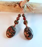 Leopardskin Jasper Earrings With Copper - Handmade In Devon - Image 8