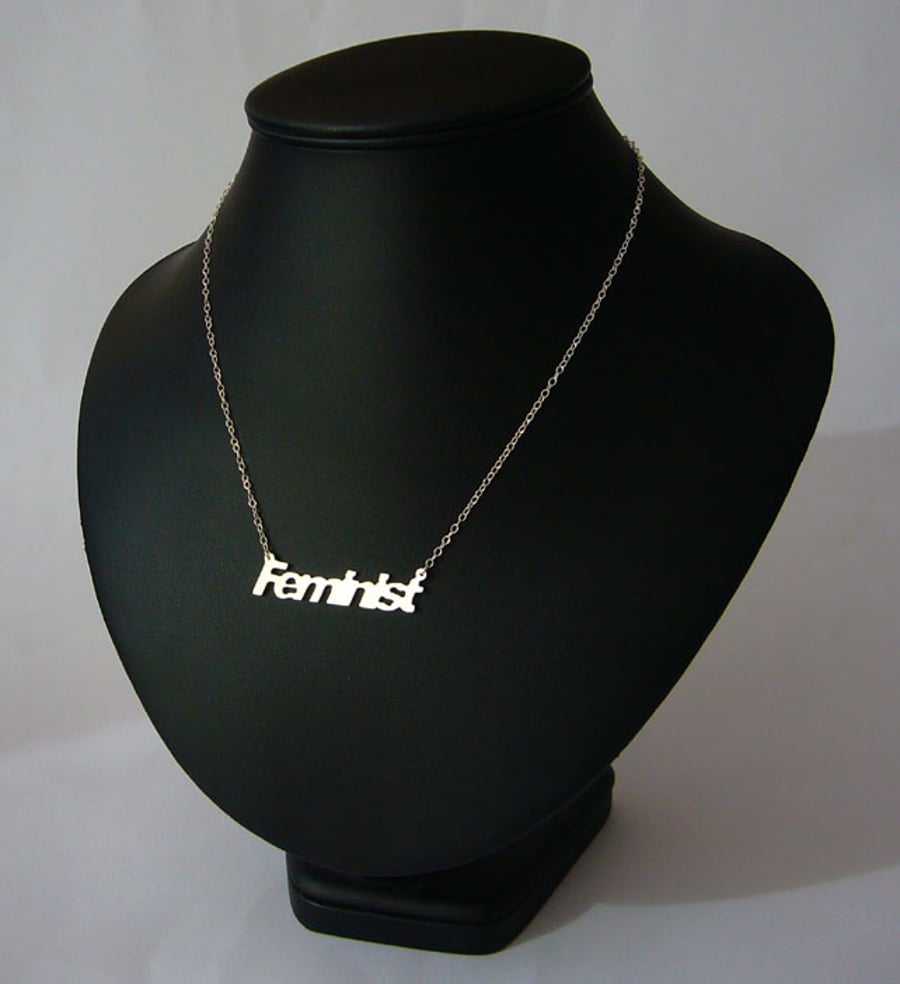 Sterling silver Feminist necklace