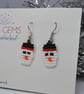 Beadwork Snowmen Earrings - Image 2