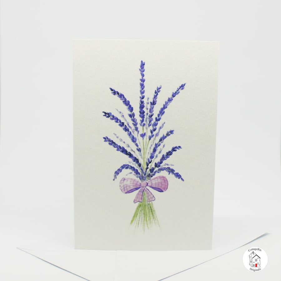 Lavender Watercolour Blank Greeting Card Hand Designed By CottageRts
