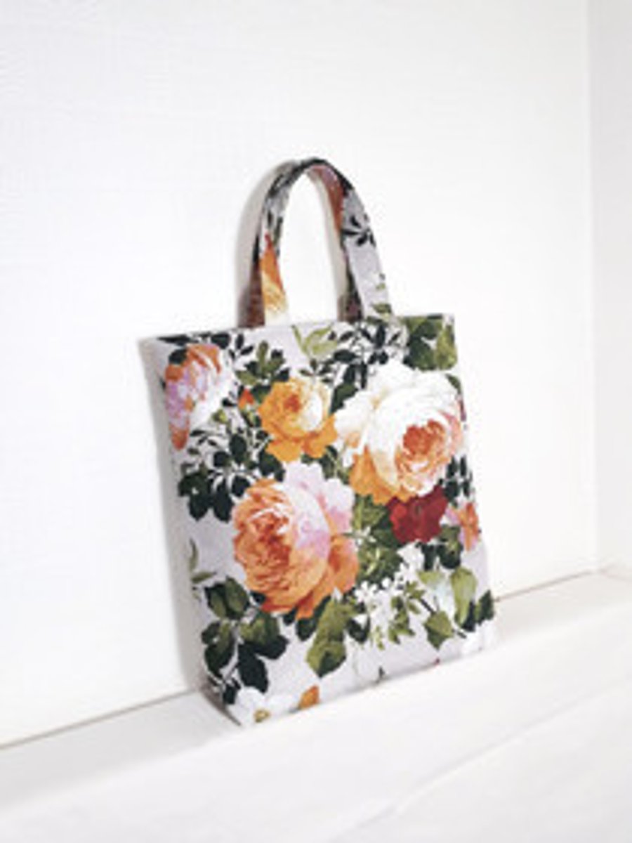 Floral Tote Bag, Tote bag, , shopping bag, fabric bag