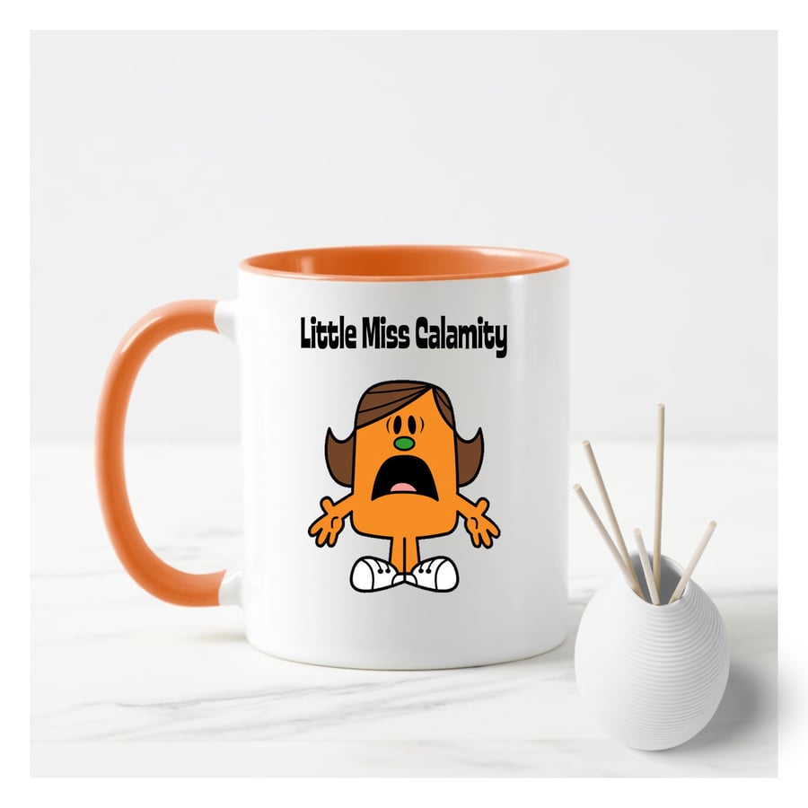 Mr Men Little Miss Calamity custom mug funny mum gift, 