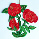 Rose Embroidered Hanging Decoration 