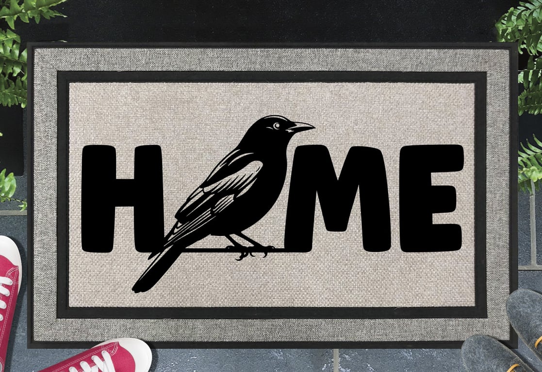 Black Bird Doormat No.1- All Weather - Blackbird Welcome Mat, 45x70cm 