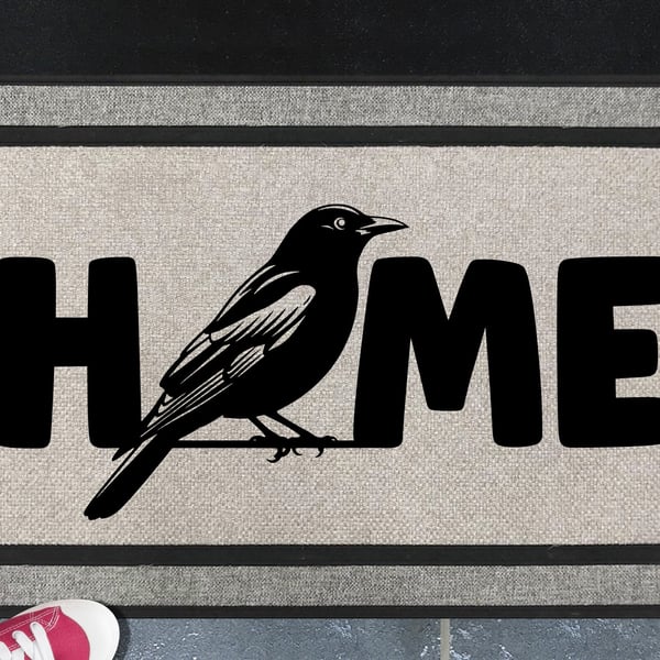Black Bird Doormat No.1- All Weather - Blackbird Welcome Mat, 45x70cm 
