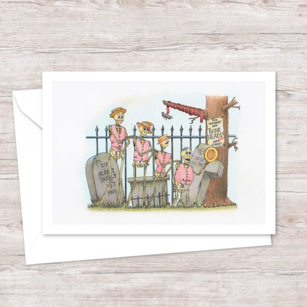 Skeleton Barbershop Quartet Greeting Card: A Fun Alternative Birthday Card (503)