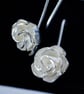 Silver Rose Earrings: Handmade with Sterling Silver - Image 3