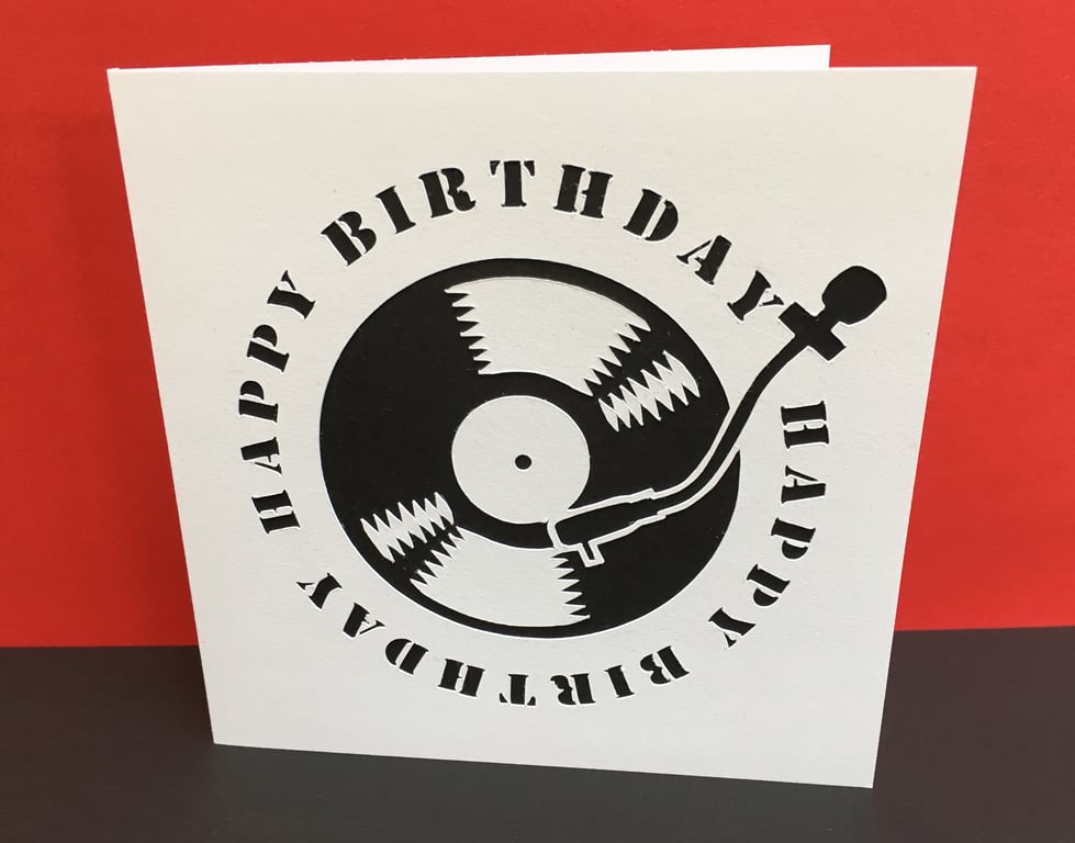 Vinyl Record Birthday Card