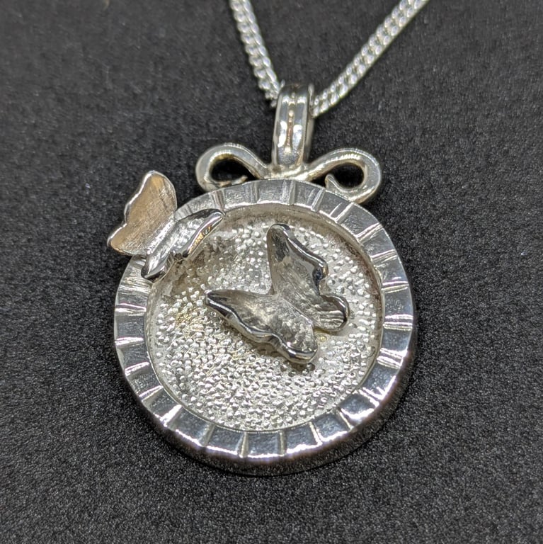 Sterling silver butterflies pendant, Nature lover gift, British wildlife