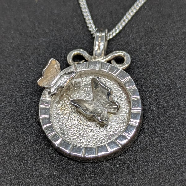 Sterling silver butterflies pendant, Nature lover gift, British wildlife
