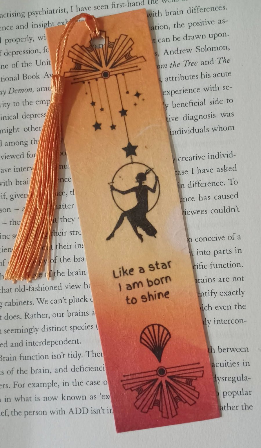 Handmade Bookmark Art Deco Inspired Born to Shine