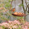 Copper hanging bird feeder