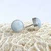 Blue opal and silver stud earrings