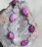 Pink Rhodonite & Rose Quartz Heart Gemstone Statement Necklace "Rose Heart" - Image 2