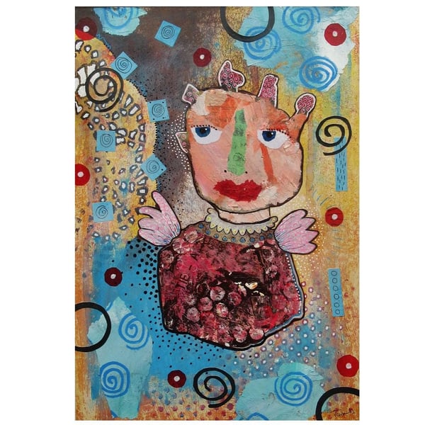 Weird Surreal Figurative Artwork Unique Ready Mounted Original Alternative Art