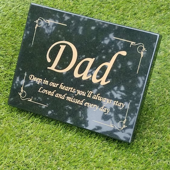 Personalised Engraved Natural Granite Memorial Plaque Grave Marker Headstone