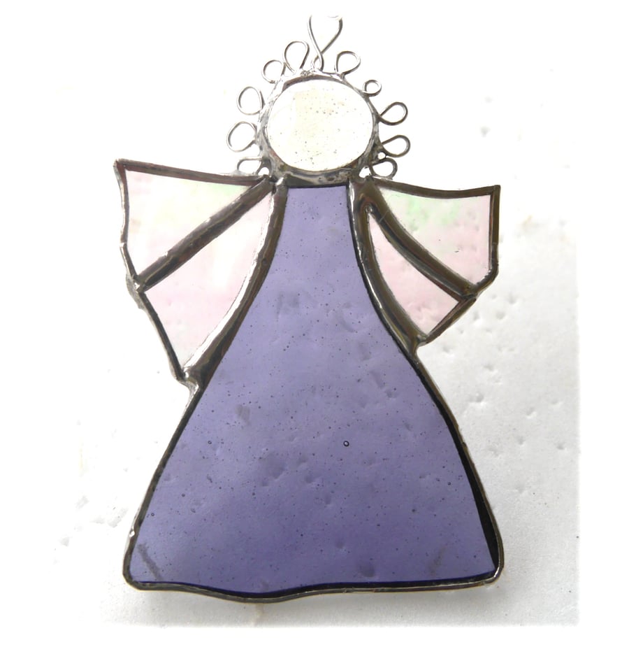 Angel Lavender Stained Glass suncatcher Christmas decoration 030